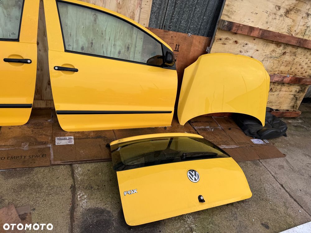 LY1C Vw fox żółty żółta maska drzwi prawe lewe przednie klapa tył tylna klapa bagażnika - 7