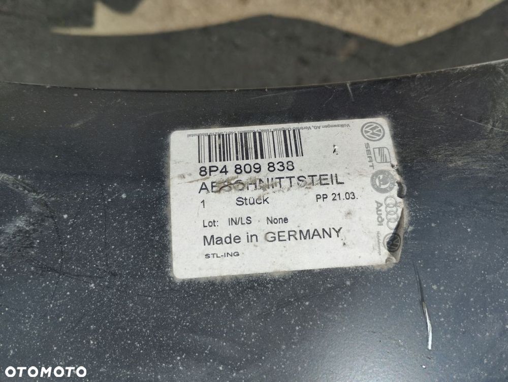 Błotnik prawy tył Audi A3 8P 8P4 SPORTBACK 8P4809838 - 4