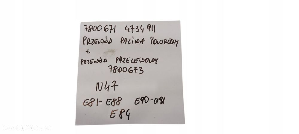 Bmw E81 E82 E88 E84 E91 E90 Wąż Przewód Powrotny Paliwa N47 7800671 4734911 - 7