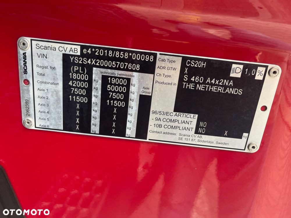 Scania S 460 A4x2NA Tachograf SMART 2 Klimatyzacja 4 - 6