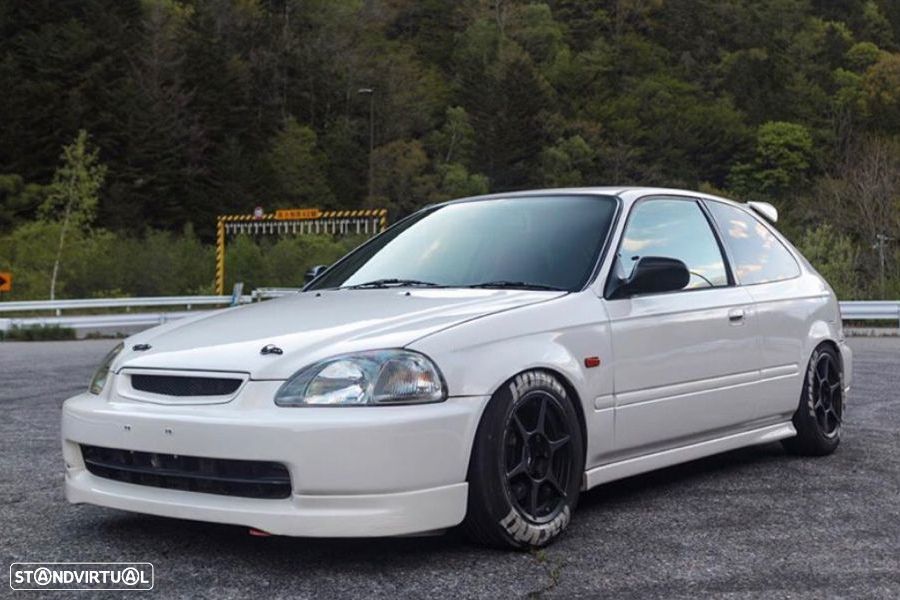 Para-choques sem frisos Honda civic 96-98 EK9 look + Lip / spoiler frontal em fibra EK9 TYPE R Look - 1
