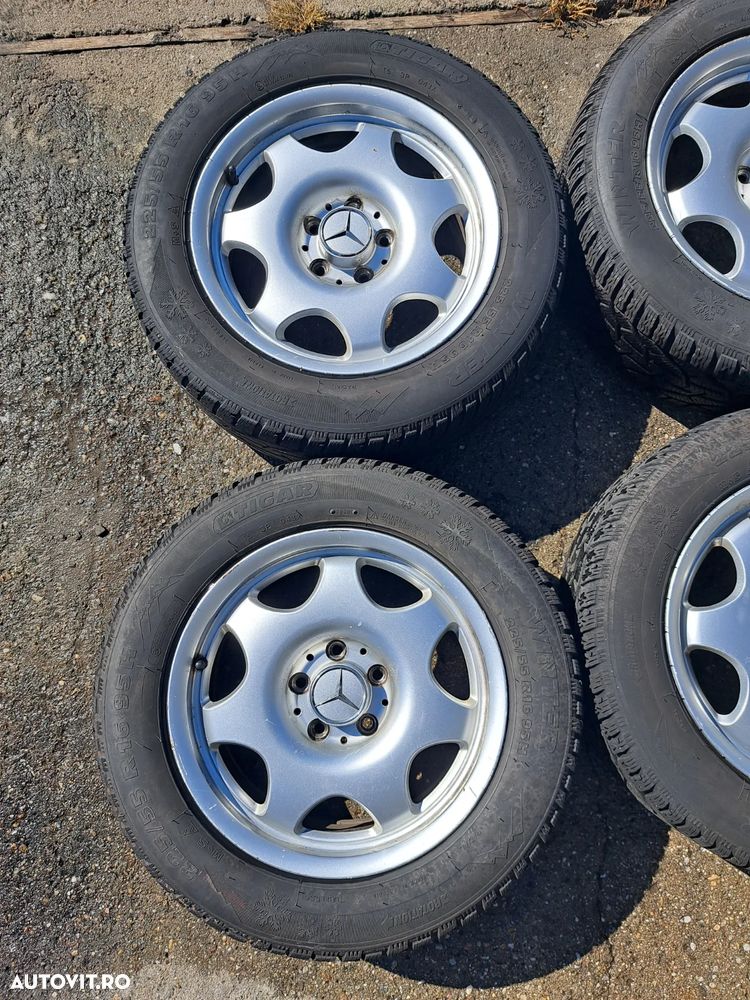 Set jante aliaj aluminiu foarte usoare cauciucuri iarna stare foarte buna Tigar Dot 2020 225/55/R16 7Jx16H2 distanta prezoane 5x112 Originale Mercedes E-class W211 2008-2008 - 5