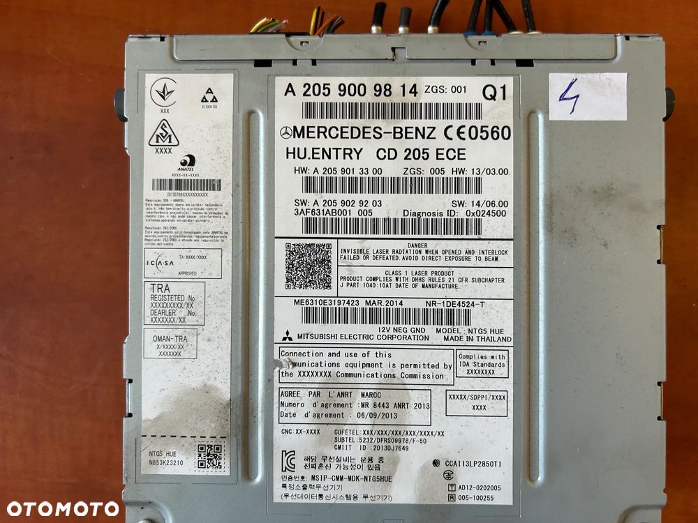 RADIO NAWIGACJA A2059009814 MERCEDES C KLASA W205 - 2