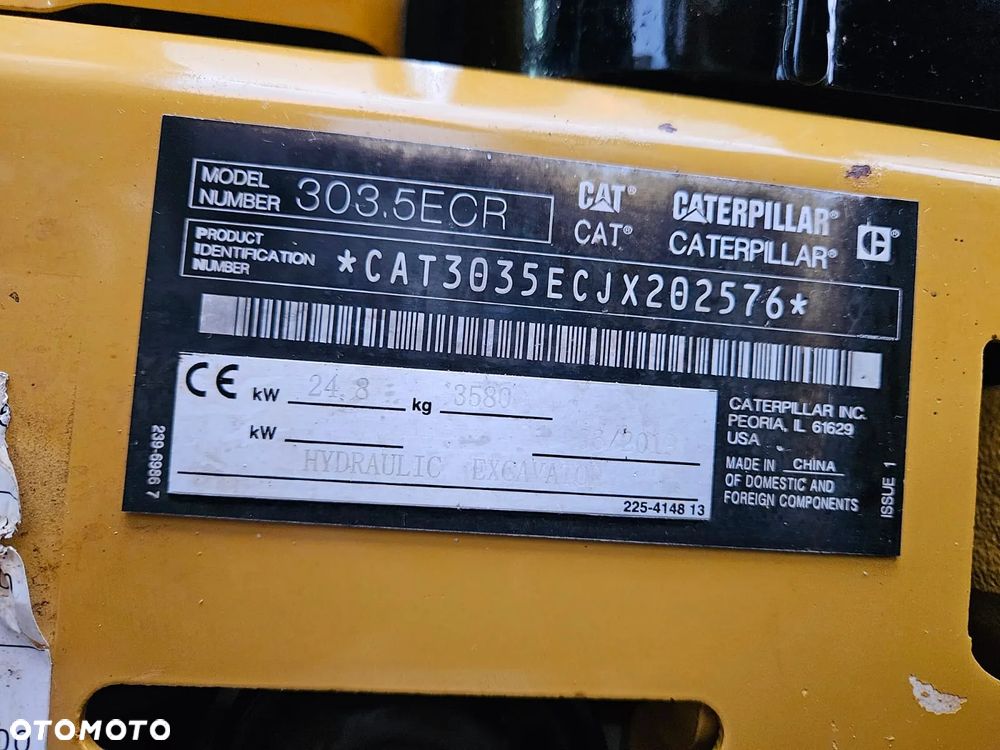 Caterpillar MINIKOPARKA CAT CATERPILLAR 303.5E CR 303.5 E 303 2019R. KLIMATYZACJA ROTOTILT - 13