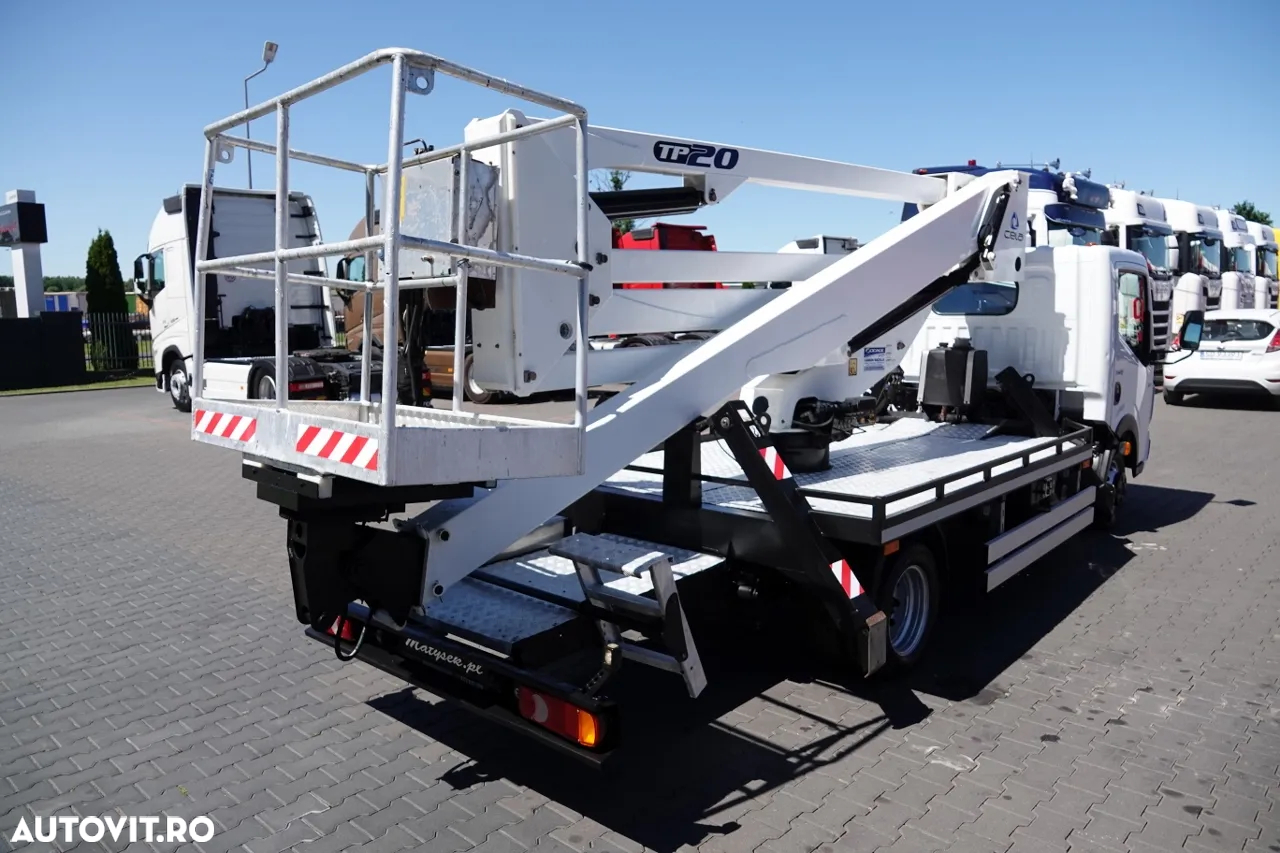 Renault MAXITY 110 DXI / ELEVATOR 20 METRI / ELEVATOR CU CULBIE TP20 / COȘ PENTRU 2 PERSOANE - 250 KG / 42.000 KM / CONTRACT POST-SERVICE - 23