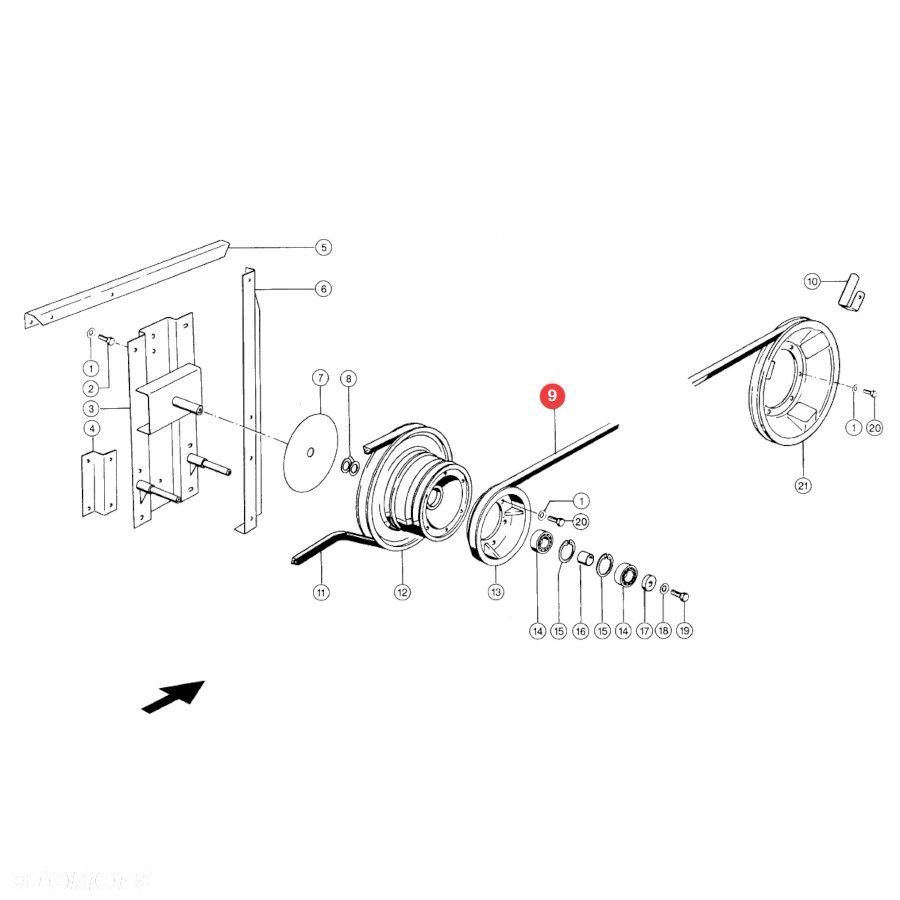 Pasek klinowy siekacza słomy Claas 1402336D Gates - 3