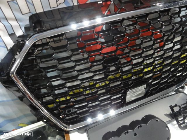 Grelha frontal Audi A3 8V +2017 HATCHBACK / LIMOUSINE / CABRIO, RS3 LOOK cromado e preto brilhante - 10