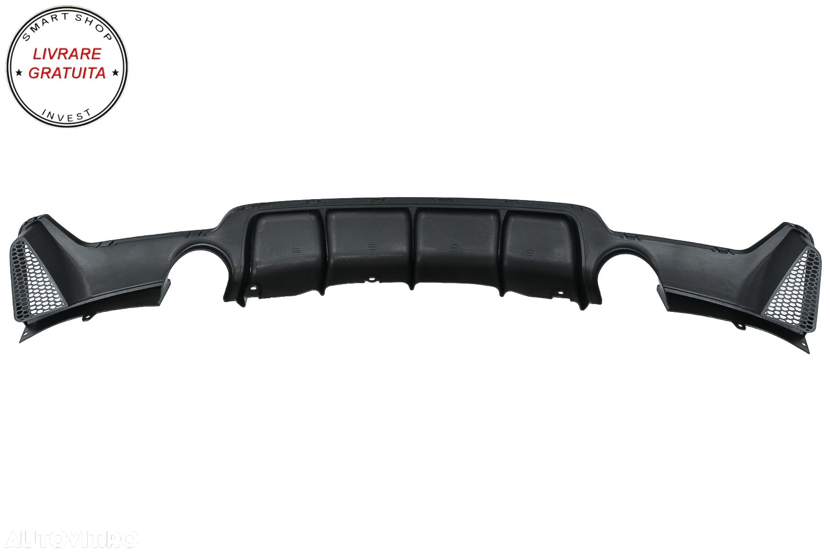 Difuzor Bara Spate Cu Evacuare Dubla BMW Seria 4 F32 F33 F36 (2013-2019) Negru Luc- livrare gratuita - 8