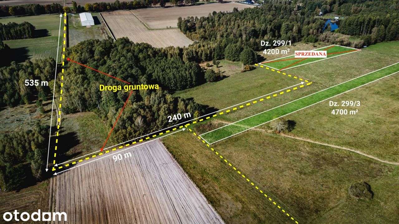 Działa rolna (łąka) 4700 m², Żebrak, gm. Skórzec - Pełny obrazek: 3/7