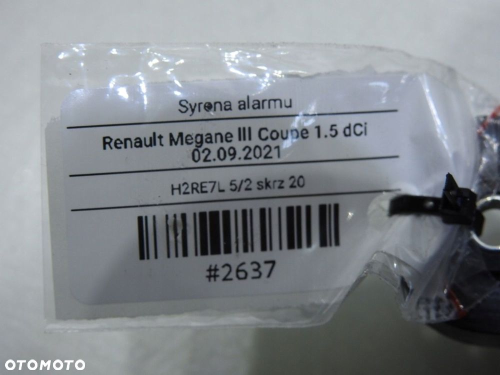 SYRENA ALARMU ALARM RENAULT MEGANE III 256400001R - 8
