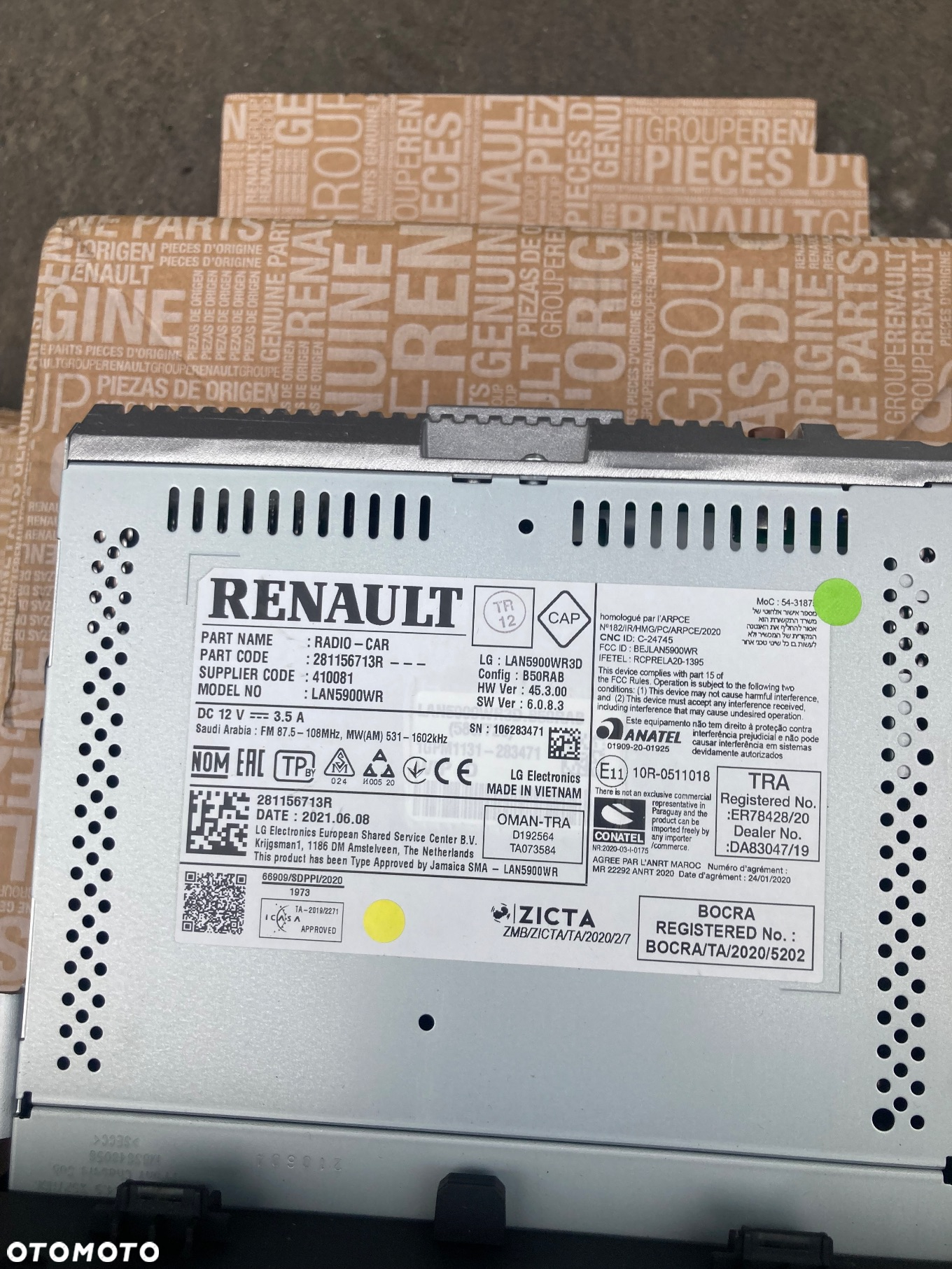 Dacia Sandero 3 III stepway Logan Jogger RADIO ekran Nawigacja Navi GPS panel wyświetlacz  FABRYCZNE Lan5900wr3d   Wwa 281156713R  LAN5900wr3d LAN 5900 wr3d - 7