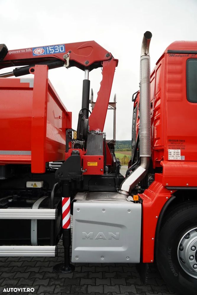 MAN TGS 26.400 / 6x4 / BASCULĂ DUBLĂ + HDS HMF 1530 K2 / HIDRODOXIE LATERALĂ / GRAPPER / TELECOMANDĂ / NAVIGAȚIE / - 21
