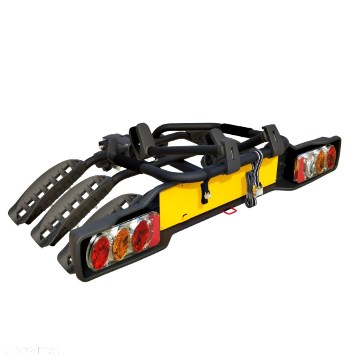 Suport 3 biciclete Peruzzo Siena 668/3N cu prindere pe carligul de remorcare, Negru - 3