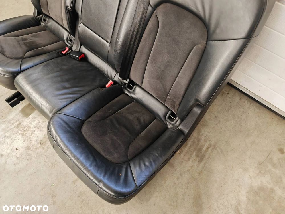 AUDI Q7 4L 05-15R FOTELE TYLNE KANAPA S-LINE DRUGI RZAD CZARNA SKORA ALCANTARA 7 OSOB - 4