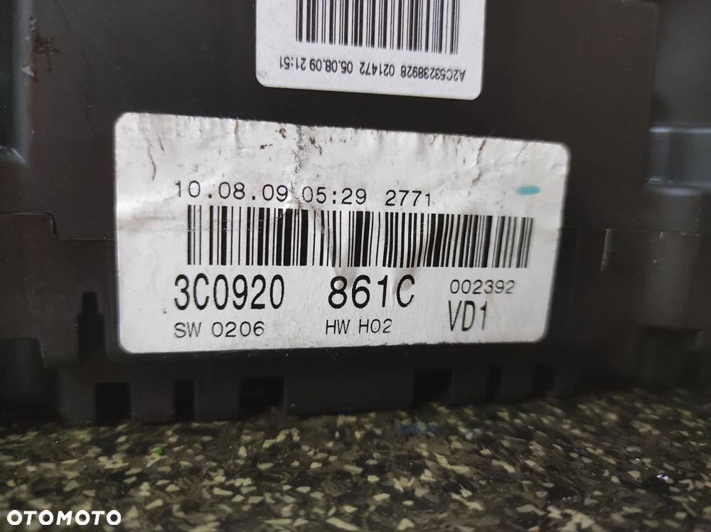 LICZNIK ZEGARY VW PASSAT B6 LIFT B7 3C0920861C 2.0 TDI WYSYŁKA !!! - 2