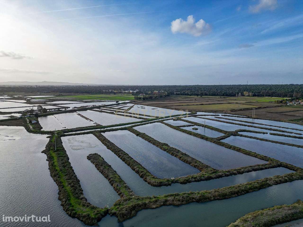 Marinha para Aquacultura, 15 ha, construções de apoio, no Rio Sado , M - Grande imagem: 2/23