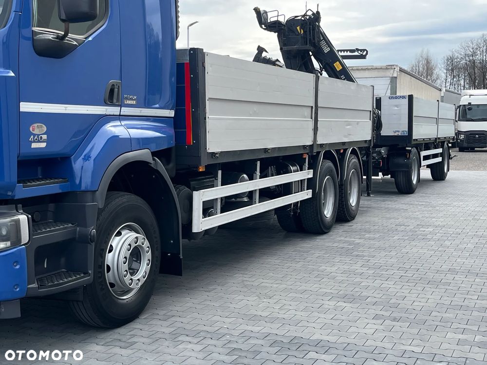 Renault ZESTAW- PREMIUM LANDER 460DXI / 6X4/ HDS HIAB 166 B-3 DUO- 12,5m / NOWE OPONY + PRZYCZEPA GNIOTPOL - 8
