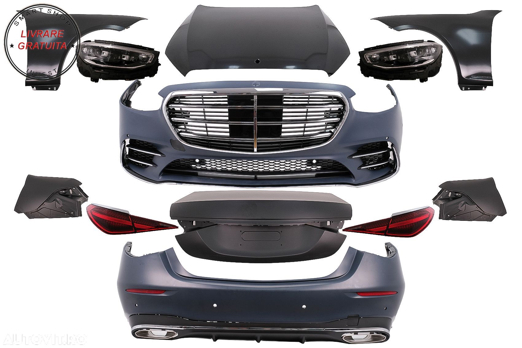 Kit Exterior Complet Mercedes S-Class W221 (2005-2013) Conversie Completa la W223 - livrare gratuita - 1