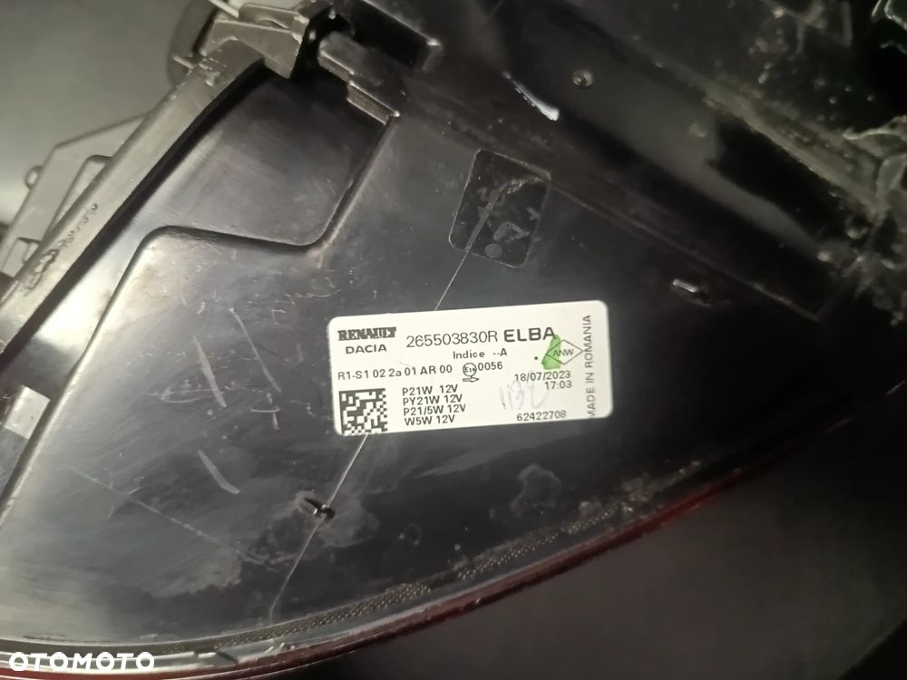 Lampa tylna prawa strona Dacia Sandero 3 2021 265503830R - 4