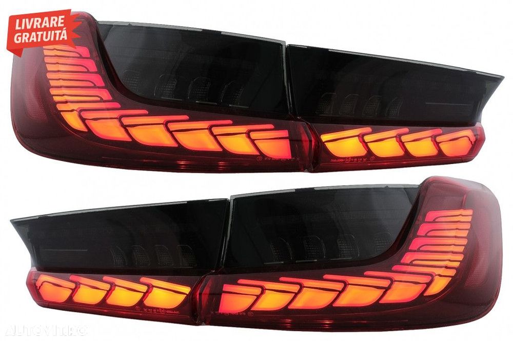 Stopuri LED BMW Seria 3 G20 G28 M3 G80 Sedan (2018-2022) Rosu Fumuriu - 1