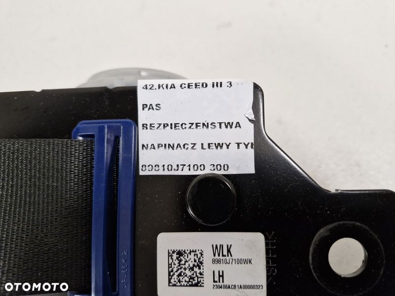 KIA PRO CEEED PROCEED III 3 PAS BEZPIECZEŃSTWA NAPINACZ LEWY TYŁ 89810J7100 - 6