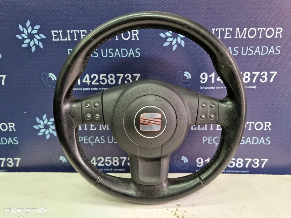 Volante usado pele com airbag SEAT LEON 1P multifunções ALTEA - 4