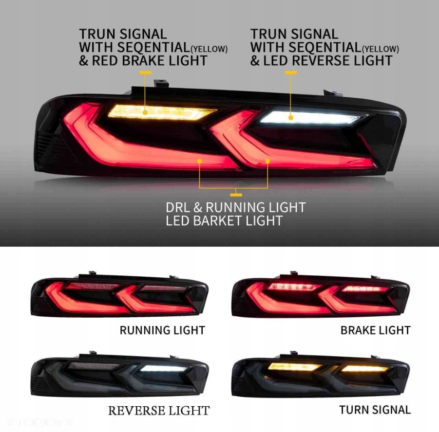 Lampy tyl ne kpl Full Led Neon Diody Tuning Chevrolet Camaro VI 6 2015-2018 - 6