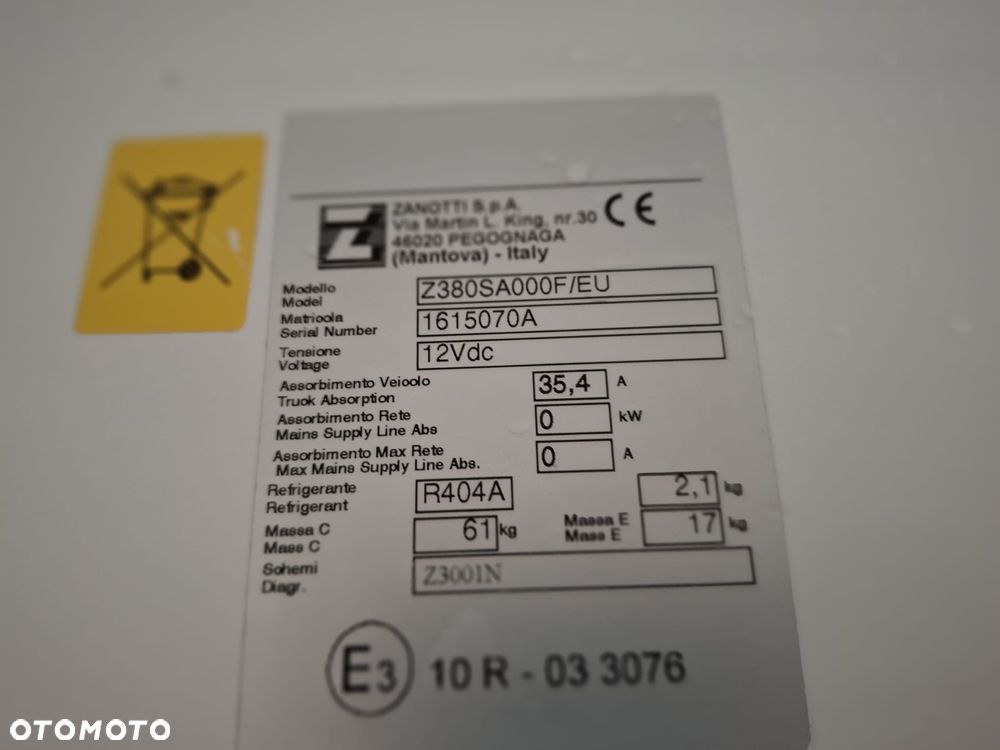 Iveco Iveco 72C17 3,0 170KM bez adblue euro 5 Zanotti Z380 6,1m 12 palet dł -20+20 ładowność 3460kg - 38