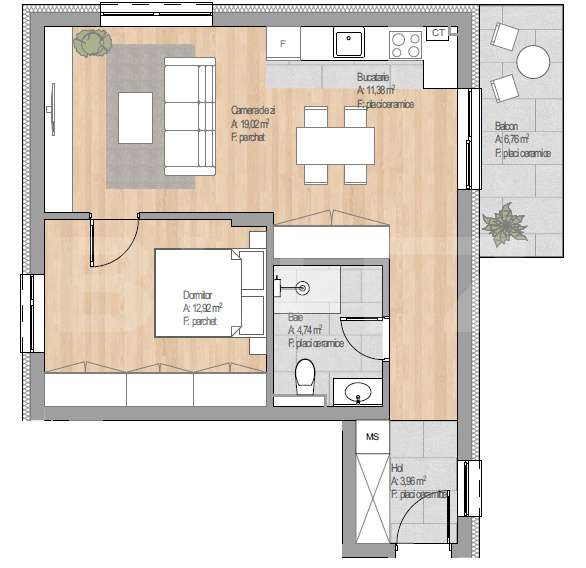 Apartament 2 camere, 52.02 mp, zona Cetatii — fotografia 1