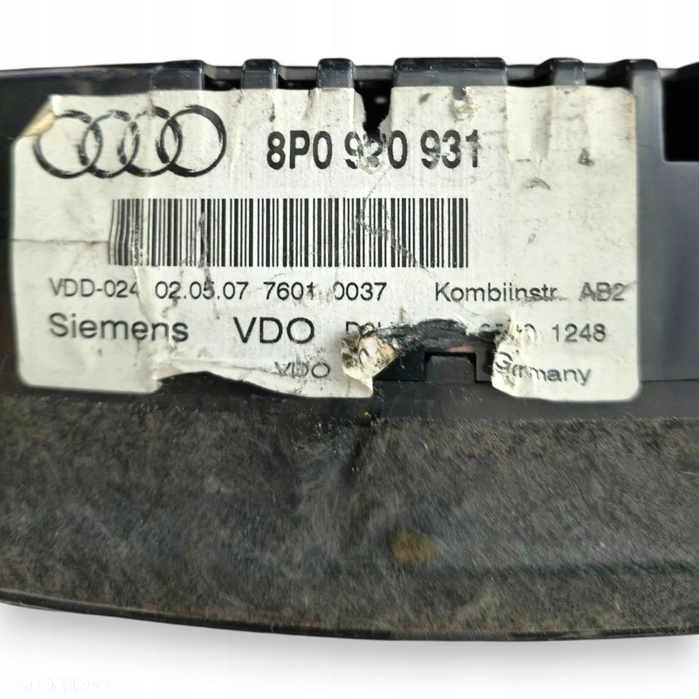 LICZNIK ZEGARY 8P0920931 Audi A3 8P 1.9 2.0 TDI Diesel 176 402km europa - 2
