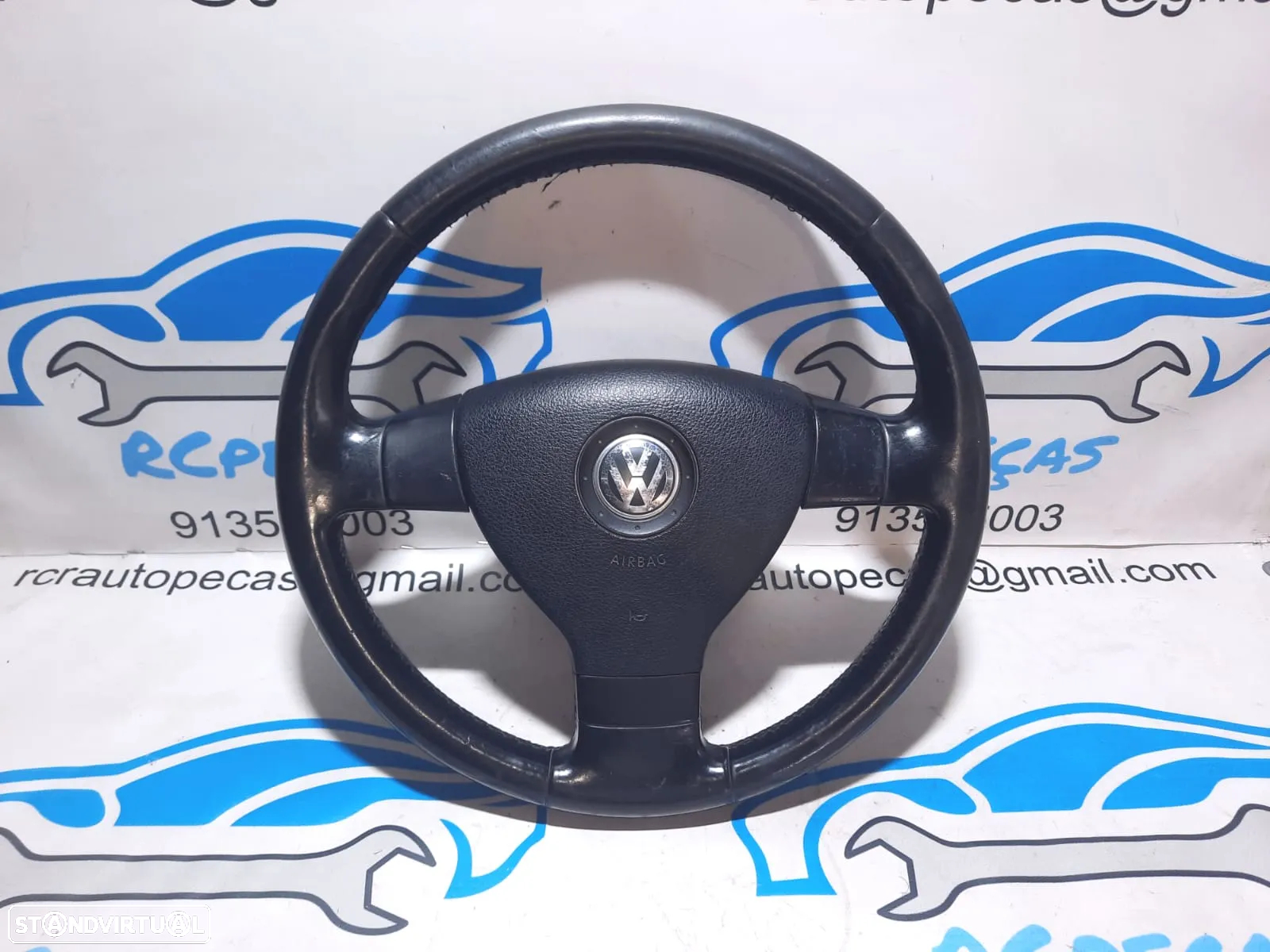VOLANTE GUIADOR COMPLETO VW VOLKSWAGEN GOLF V 5 MK5 1K0419091M 1K0419091 PELE AIRBAG - 4