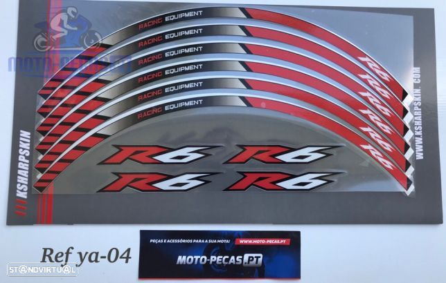Fitas para jantes autocolantes rodas Yamaha r1 r6 mt r3 r25 xj tmax - 6