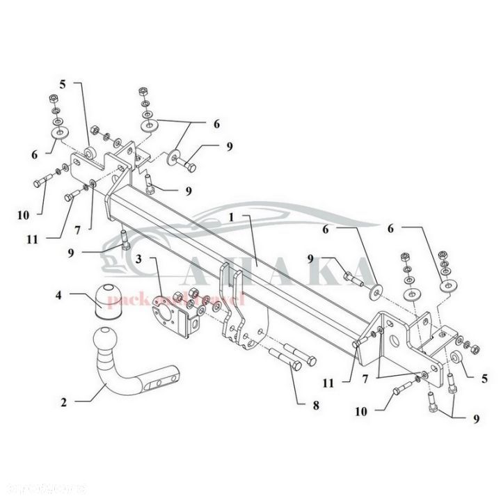 Hak Holowniczy Odkręcany Do Toyota Corolla E11 Sedan 1997-2001 - 4