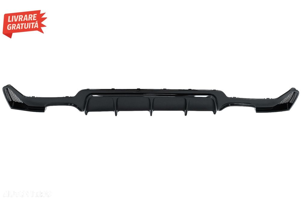 Difuzor Bara Spate Evacuare Dubla BMW Seria 4 F32 F33 F36 (2013-2019) Negru Lucios- livrare gratuita - 2