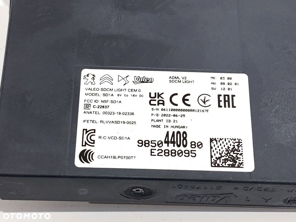 MODUŁ ŚWIATEŁ  PEUGEOT 308 SW III (FC_, FJ_, FR_, F4_) 2021 - 2022 PureTech 130 (FRHNSL, FRHNST) - 4