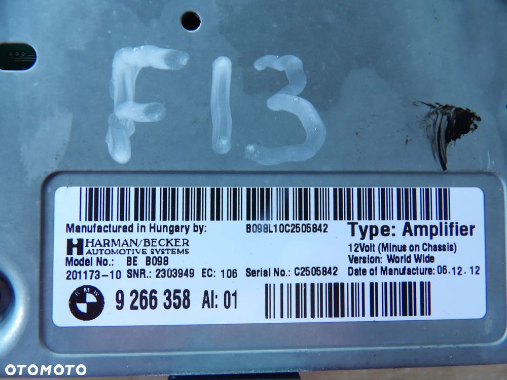 BMW - F12 - WZMACNIACZ AUDIO - HARMAN BECKER - 9266358 - 2