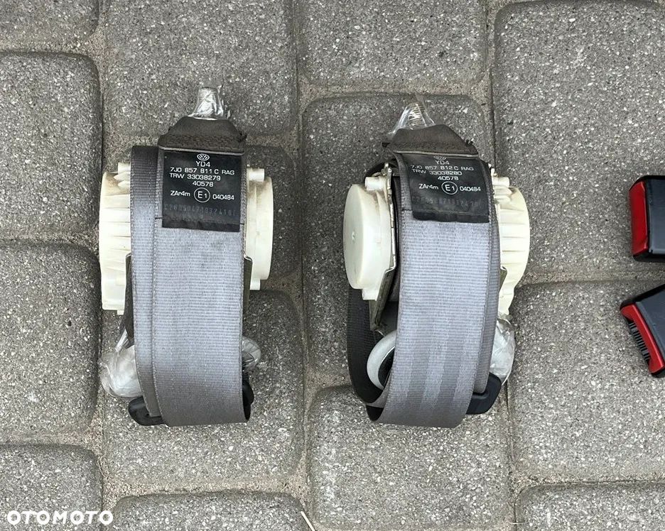 KANAPA ŁAWKA TRÓJKA TYŁ DRUGI RZĄD PASY SKAJA SKÓRA CZARNA VW T5 LIFT T6 DOKA BRYGADÓWKA EU - 6