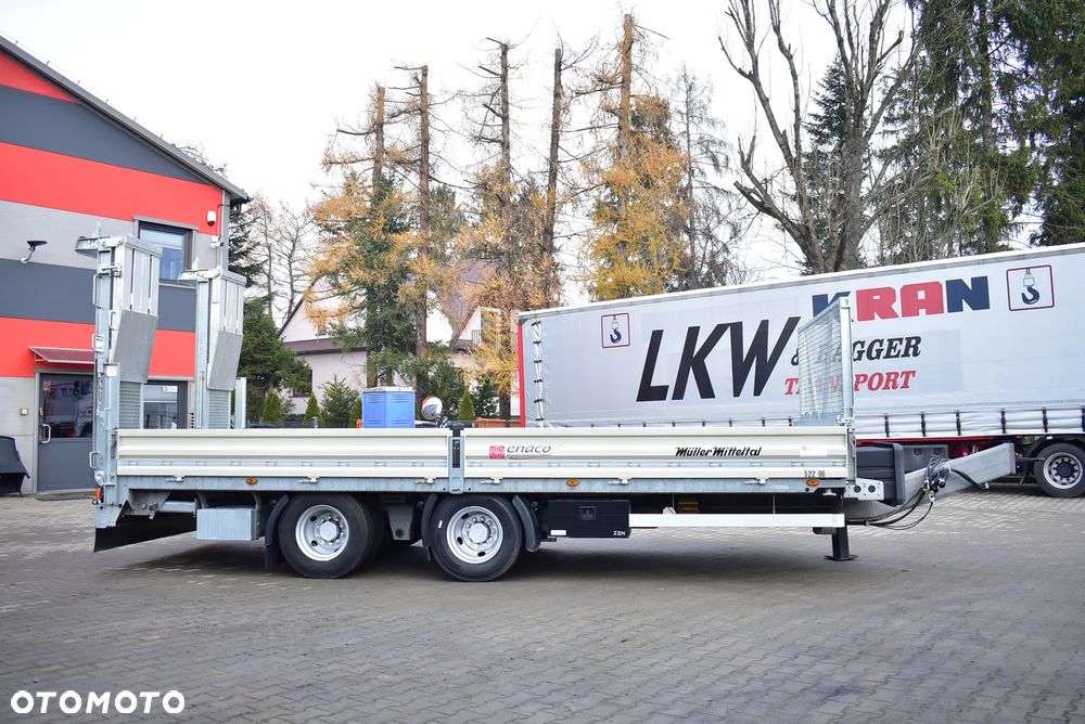 Müller-Mitteltal Przyczepa niskopodwoziowa/ Tandem/ do transportu maszyn budowlanych, kontenerów/ DMC : 18.000 KG/ Najazdy/ Sprowadzona z Niemiec / Jak nowa ! - 7