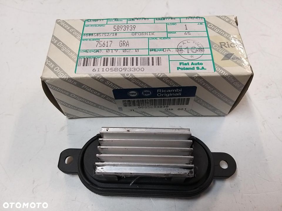Element regulacyjny dmuchawy Opornik rezystor   FIAT PUNTO 1.1-1.7D 09.93-06.00 - 1