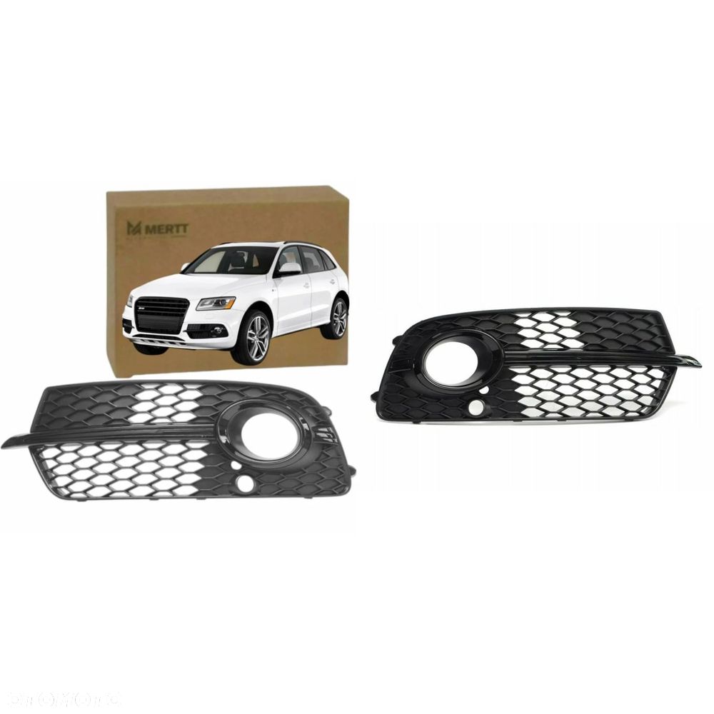 KRATKI ATRAPY zaślepkI przedniE AUDI Q5 CZARNY 12-16 S LINE PRAWA LEWA - 2