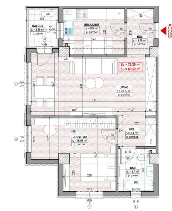 Apartament 3 camere, bloc nou, 60 mp, Traian Vuia - Imagine principală: 3/5