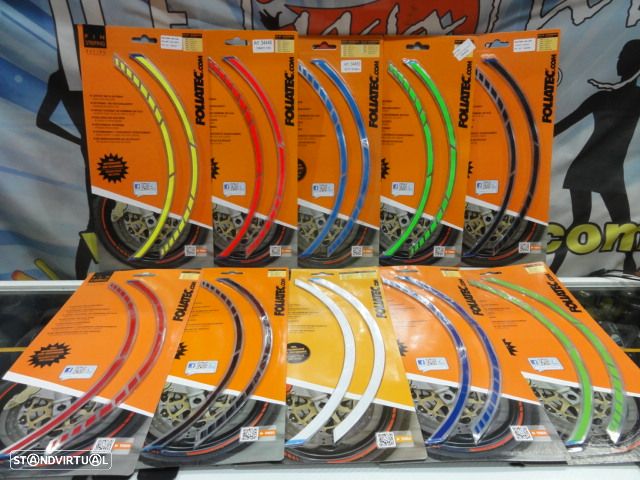 Fita para Jantes Foliatec PIN STRIPING RACING em VERMELHO, VERMELHO NEON, AZUL RACING, BRANCO, VERDE GREEN POWER, VERDE NEON, AMARELO NEON, Azul GT, LARANJA, PRETO, PRETO CARBONO 3D; - 1