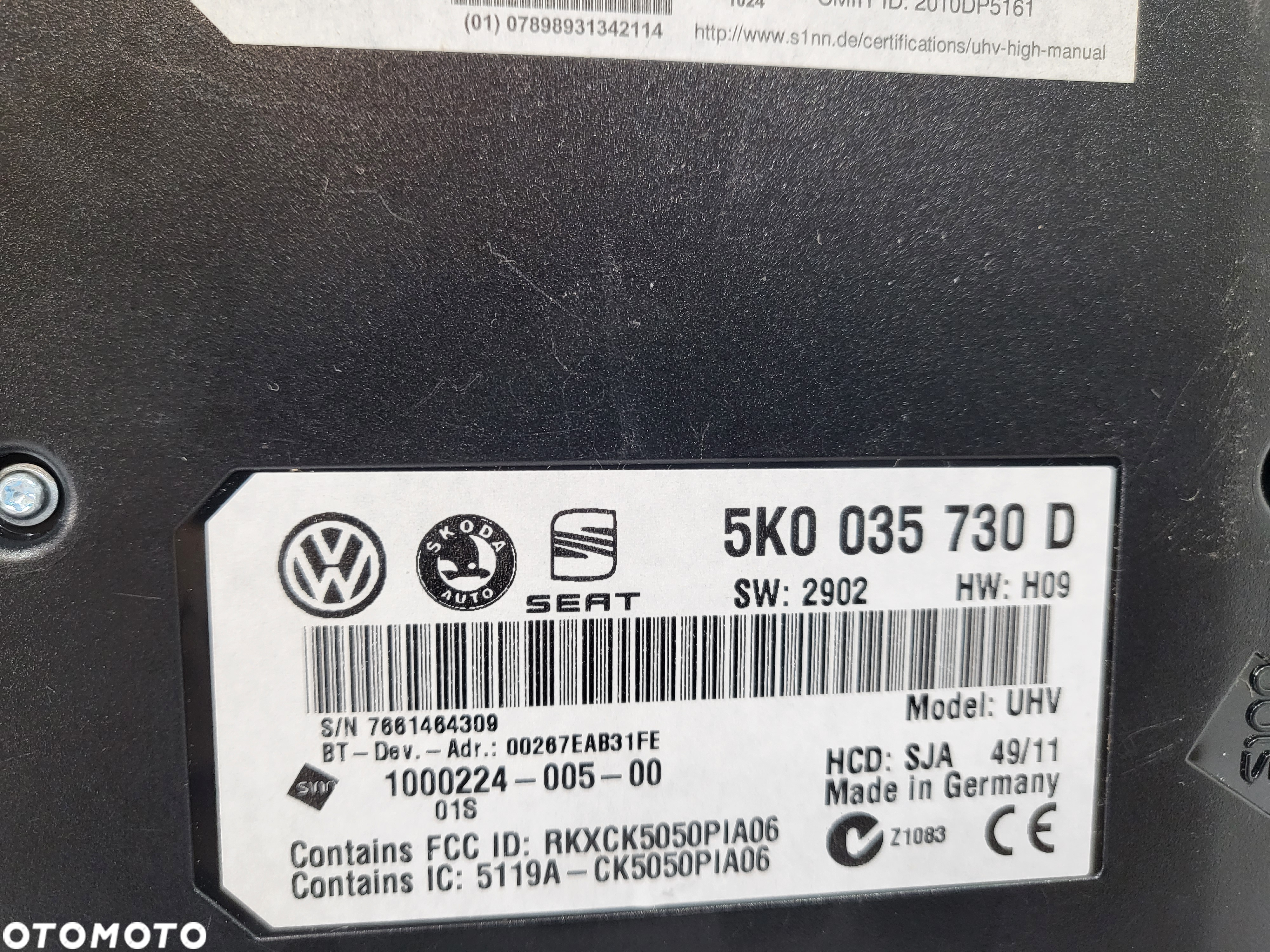 VW PASSAT B7 SKODA MODUŁ BLUETOOTH 5K0035730D - 3