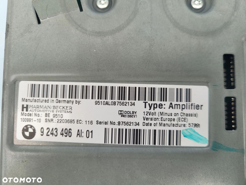 WZMACNIACZ AUDIO HARMAN KARDON BMW F10 F11 9243496 - 4