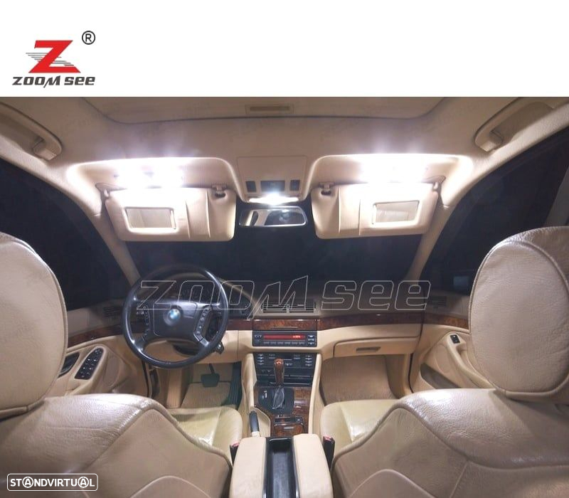 KIT COMPLETO DE 21 LÂMPADAS LED INTERIOR PARA BMW E39 5 SERIES 530D 525D 520D 520I 525I 528I 530I 5 - 4
