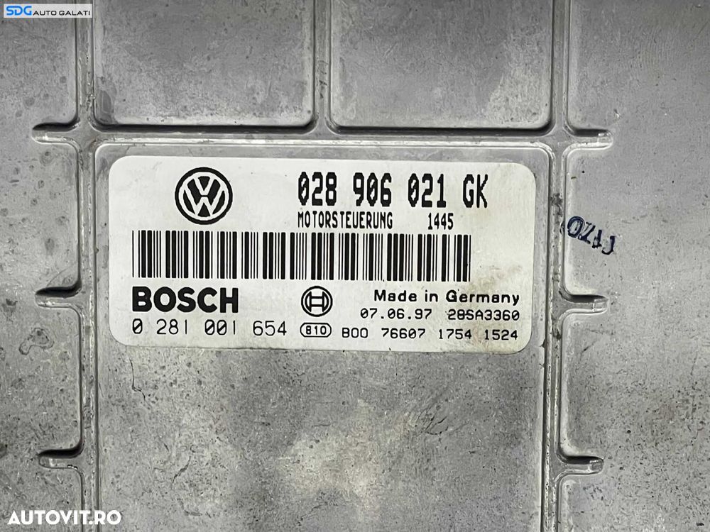 ECU Calculator Motor Bosch Volkswagen Passat B5 1.9 TDI 1997 - 2001 Cod 028906021GK 0281001654 [L3161] [L3162] - 2