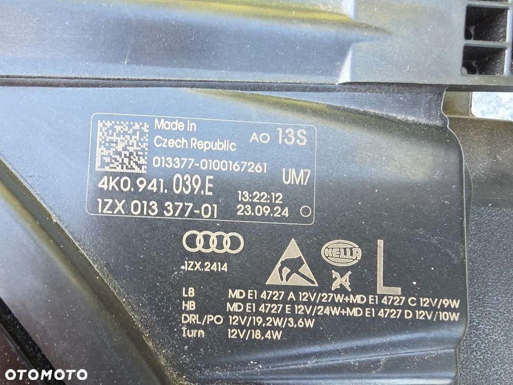 AUDI A6 S6 C8 4K0 LIFT Lampa lewa przód Full Led Matrix 4K0941039E 2024 - 12