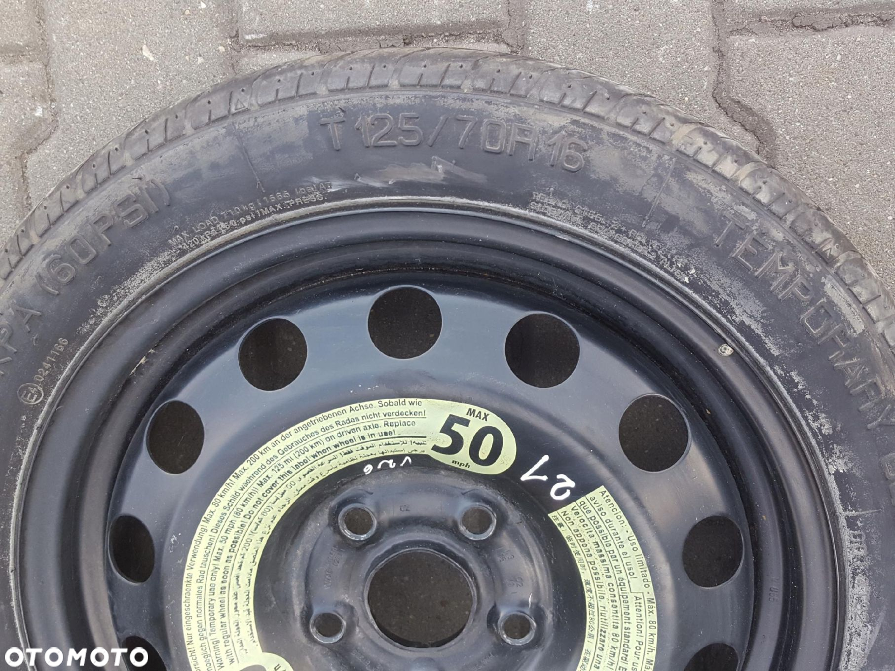 VW GOLF VI 6 V 5 EOS SEAT LEON II ALTEA AUDI A3 8P KOŁO DOJAZDOWE 16 5X112 - 2