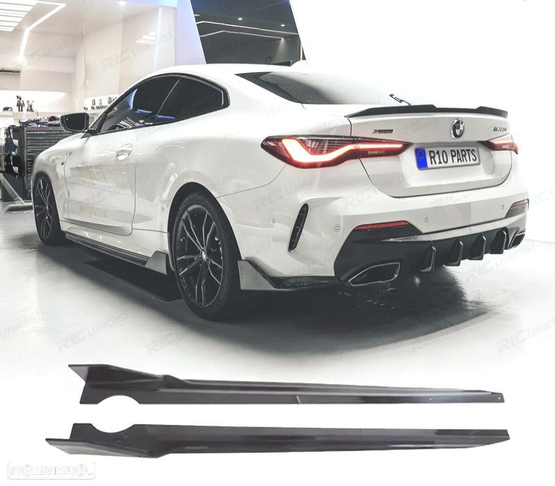 EXTENSÃO EMBALADEIRAS LATERAIS BMW G22 20- LOOK M PRETO BRILHANTE - 1