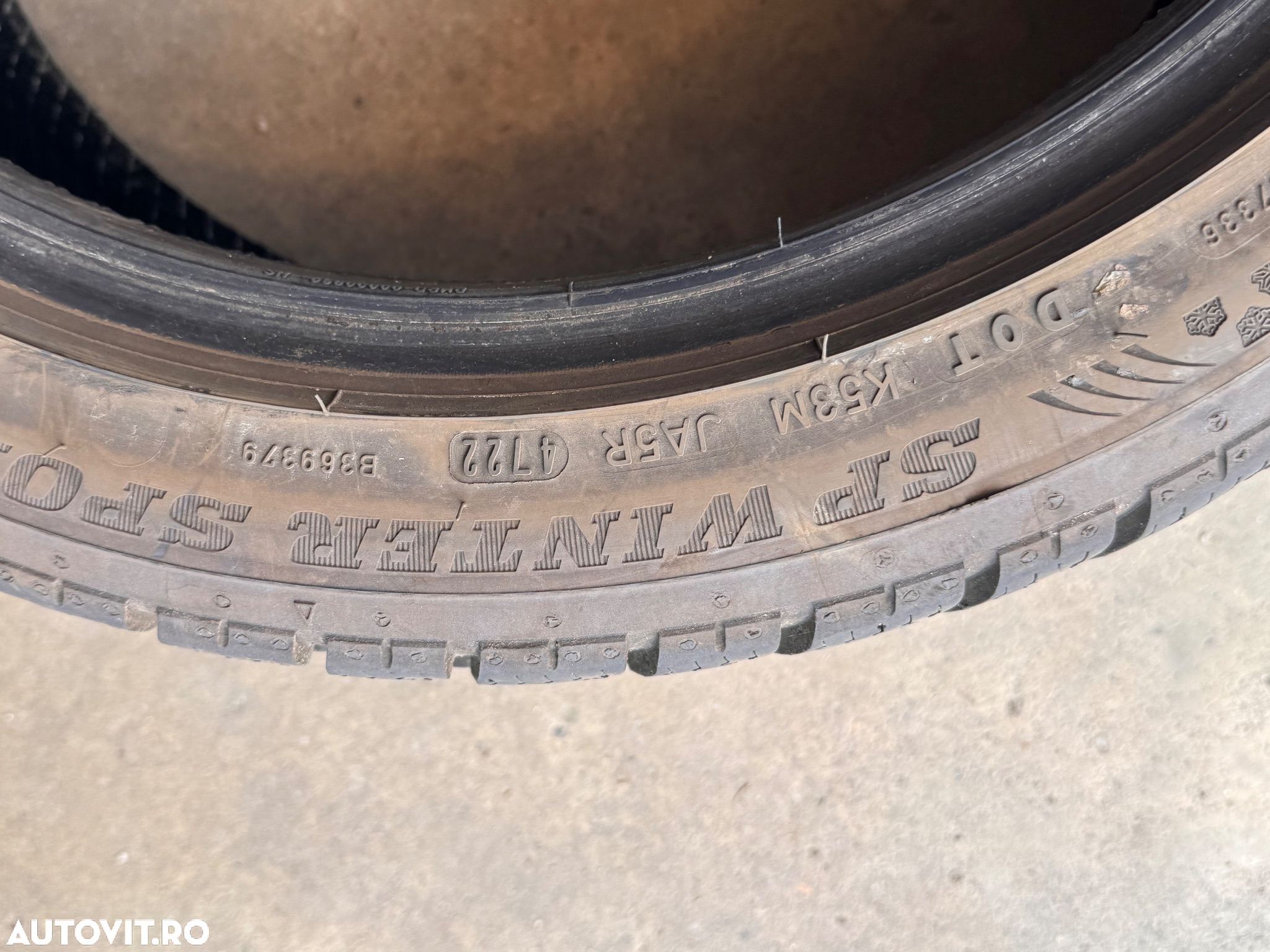 Vând 4 anvelope 205/45/17 Dunlop de iarnă second - 8